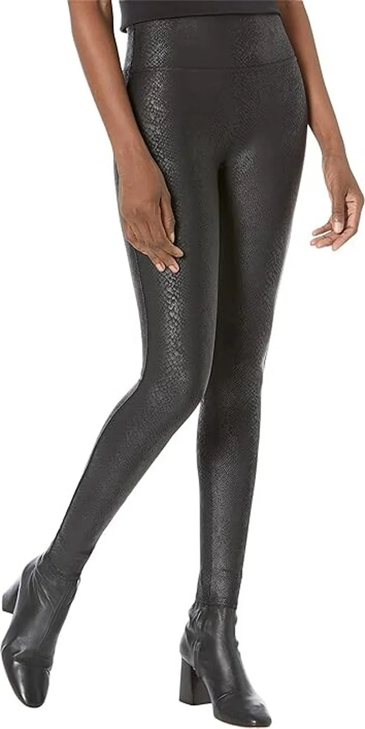 Spanx Faux Leather Faux Leather Foiled Snake Leggings (Foiled Snake) Women's Clothing