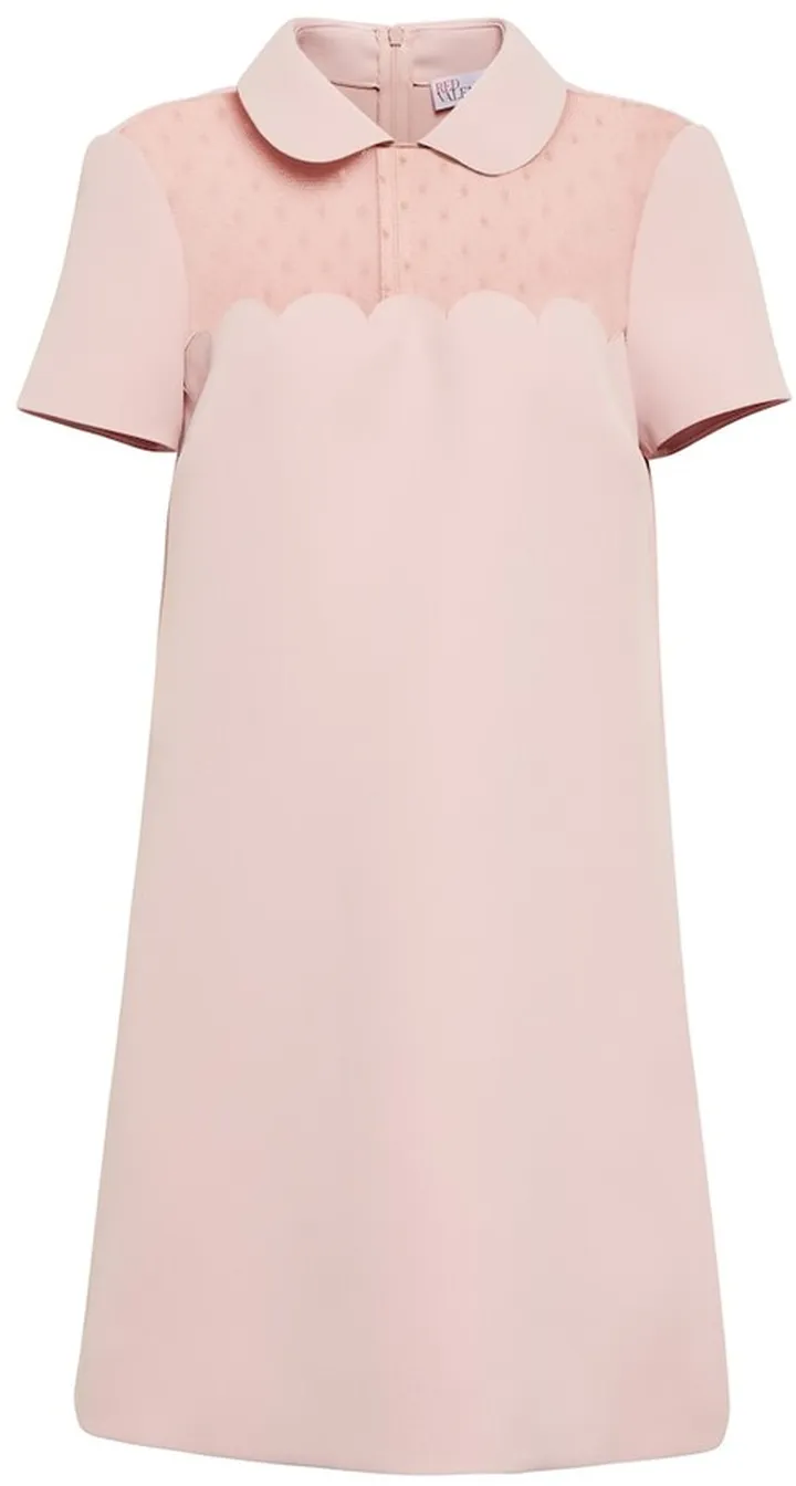 Jersey with point d'esprit tulle mini dress