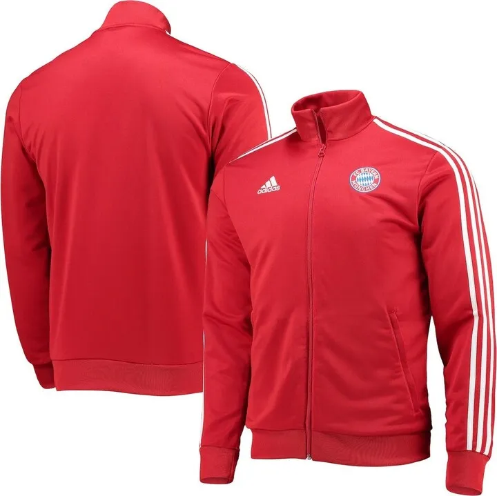 Men's adidas Red Bayern Munich 3-Stripes AEROREADY Full-Zip Track Jacket