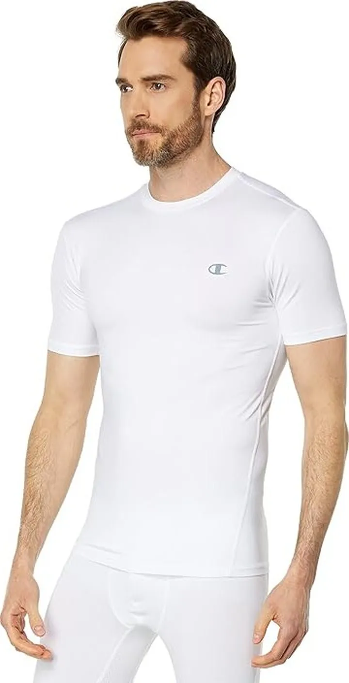 Champion Compression Short Sleeve Tee (White) Men's Clothing