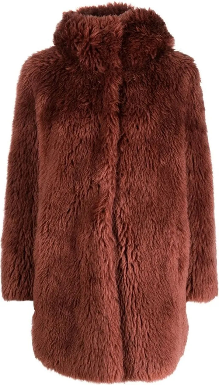 Short Hooded Wool Coat
