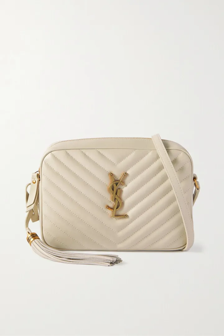 SAINT LAURENT - Lou Medium Quilted Leather Shoulder Bag - White