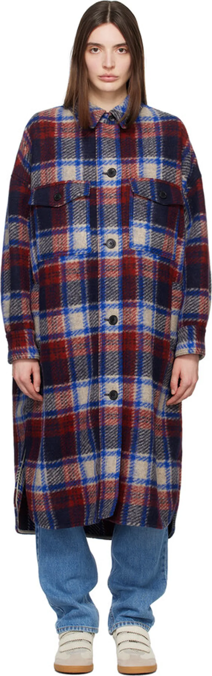 Isabel Marant Etoile Red & Blue Fontizi Coat