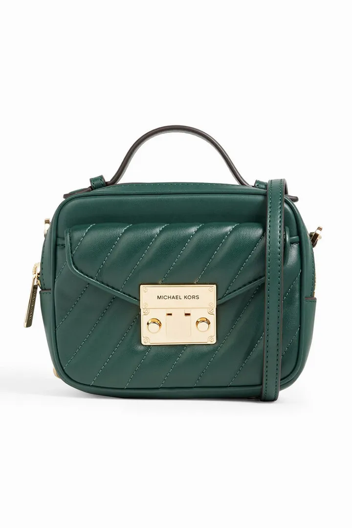 Quilted faux leather shoulder bag