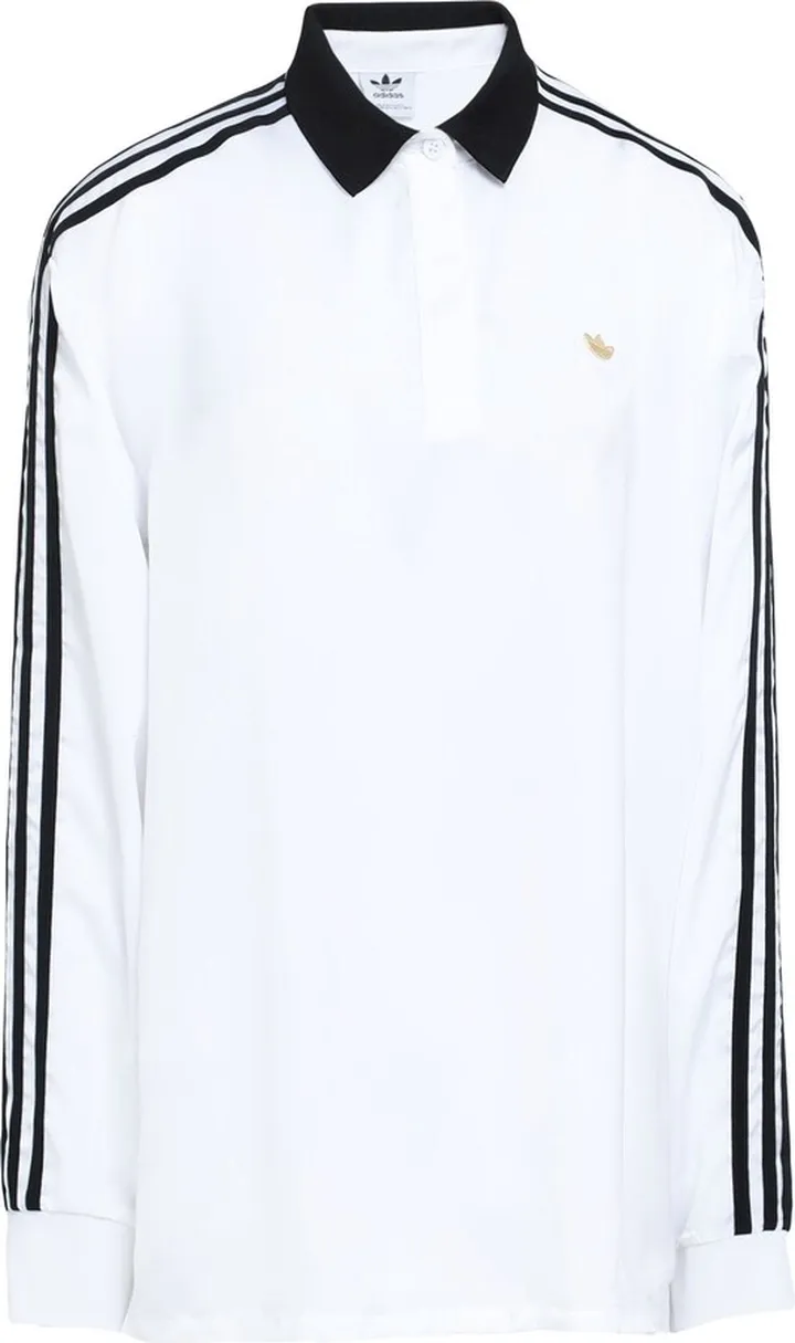 Originals Long Sleeve Satin Shirt With Collar Polo Shirt White