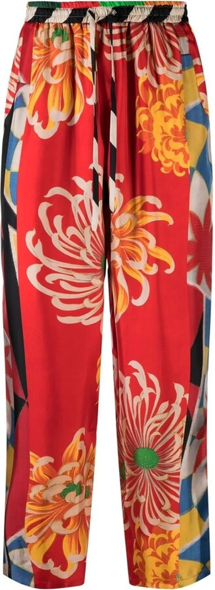 Aloe floral-print silk trousers