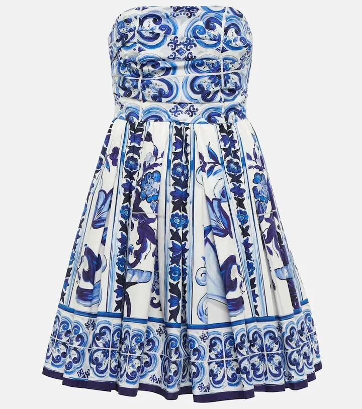 Printed cotton minidress