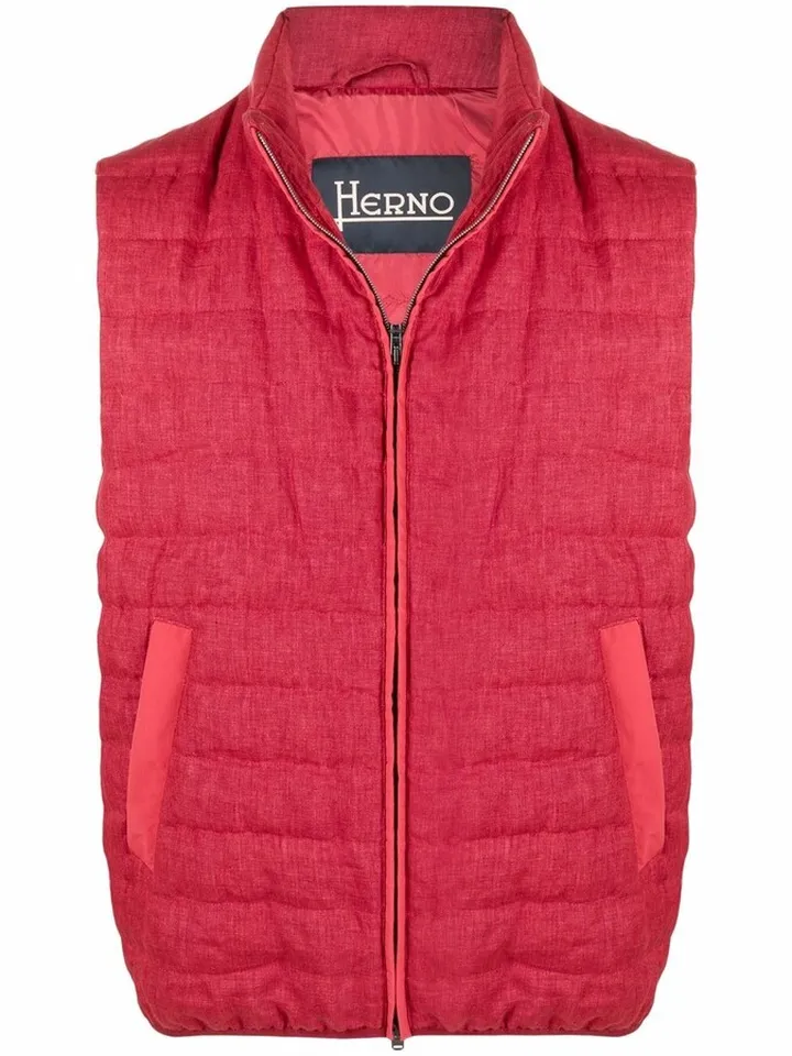 Zip-Front Sleeveless Padded Gilet