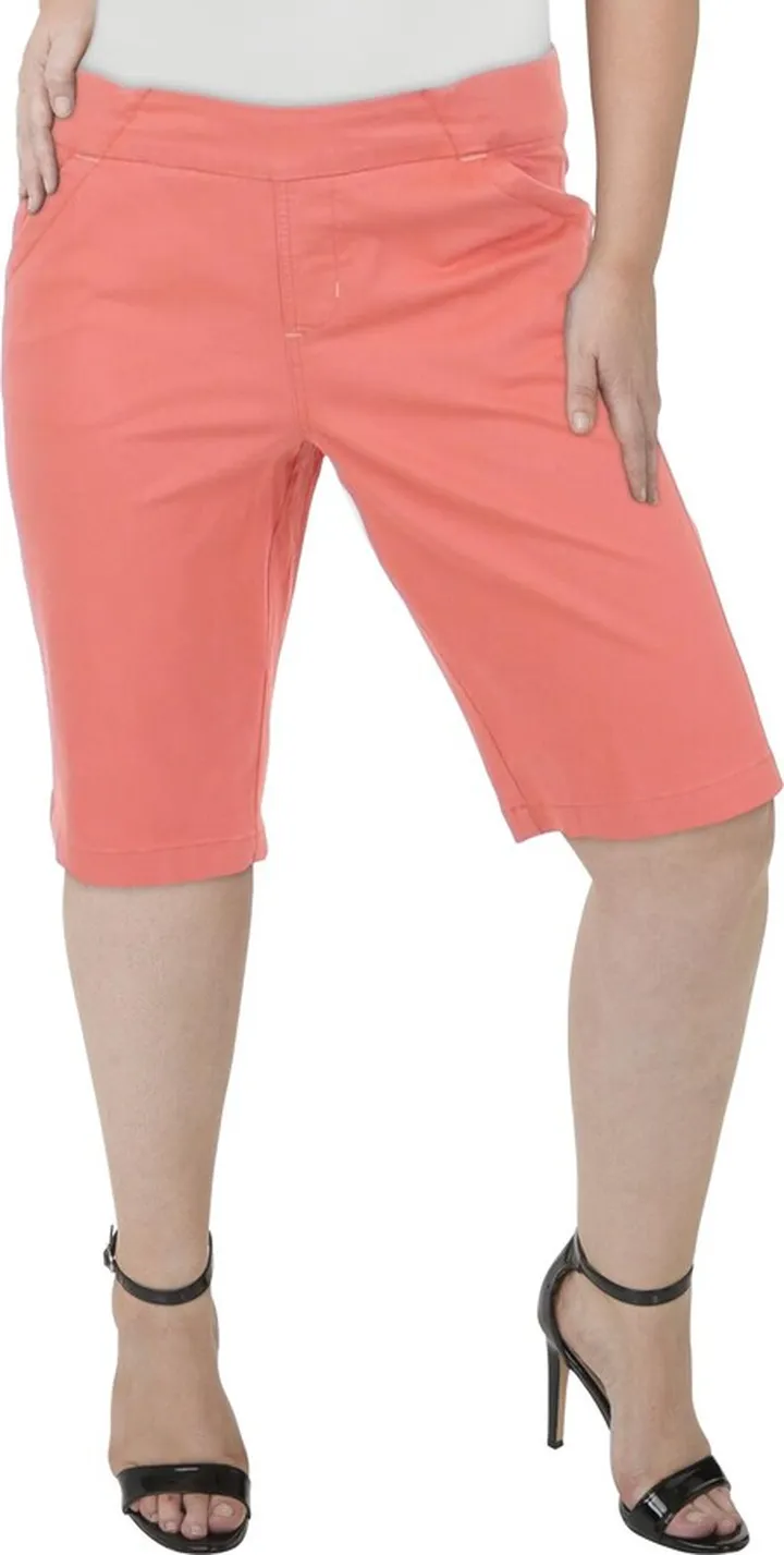 Petites Womens Classic Fit Midi Denim Shorts