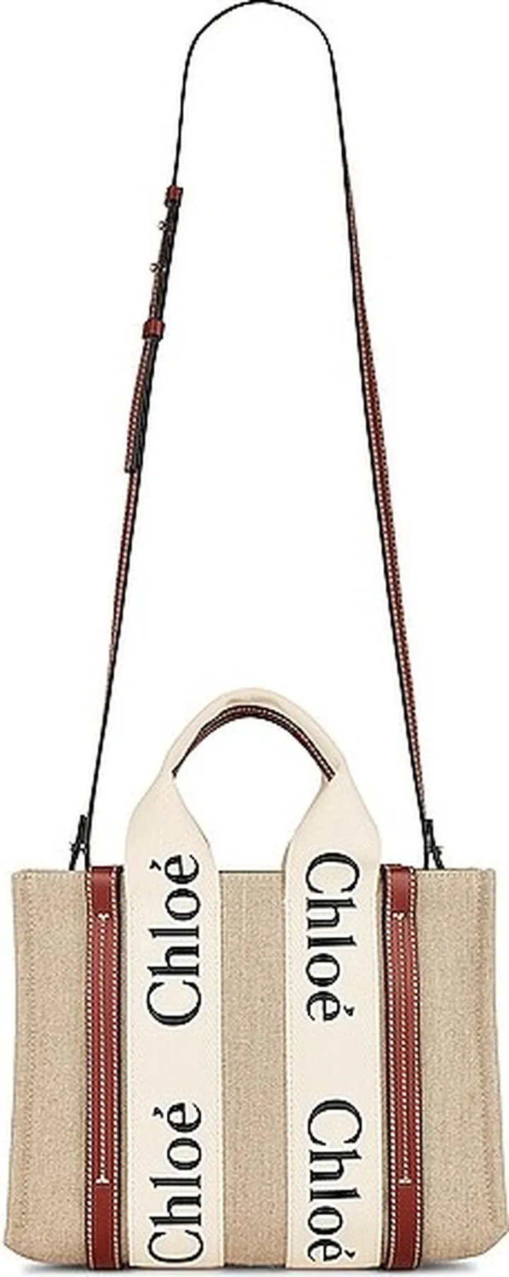 Chloe Small Woody Tote Bag in Taupe