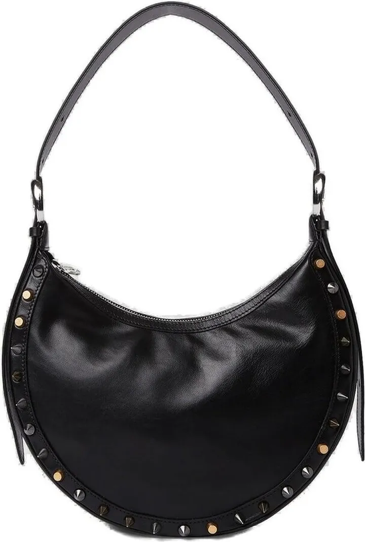 Marine Serre Crescent Moon Studded Zipped Shoulder Bag