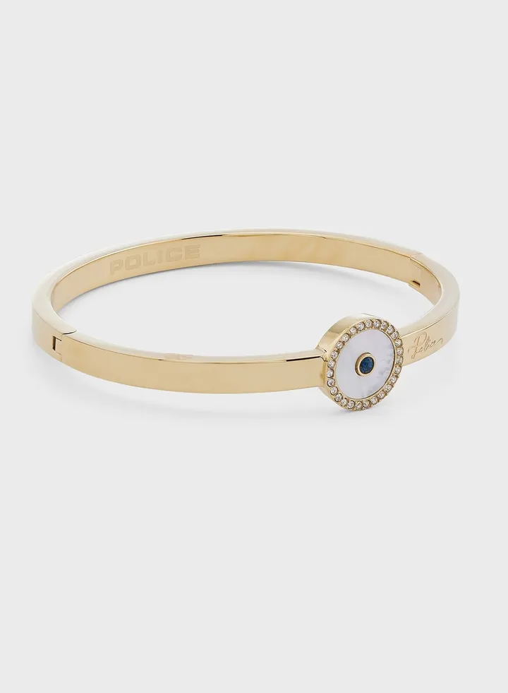 Bangle With Mother Of Pearl Inlay & Crystal