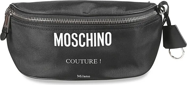 Moschino Logo Printed Zipped Belt Bag