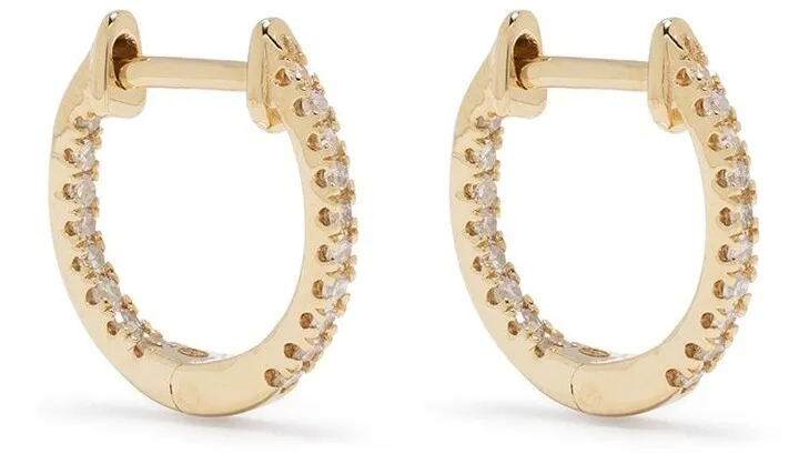 18kt Yellow Gold Diamond Hoop Earrings