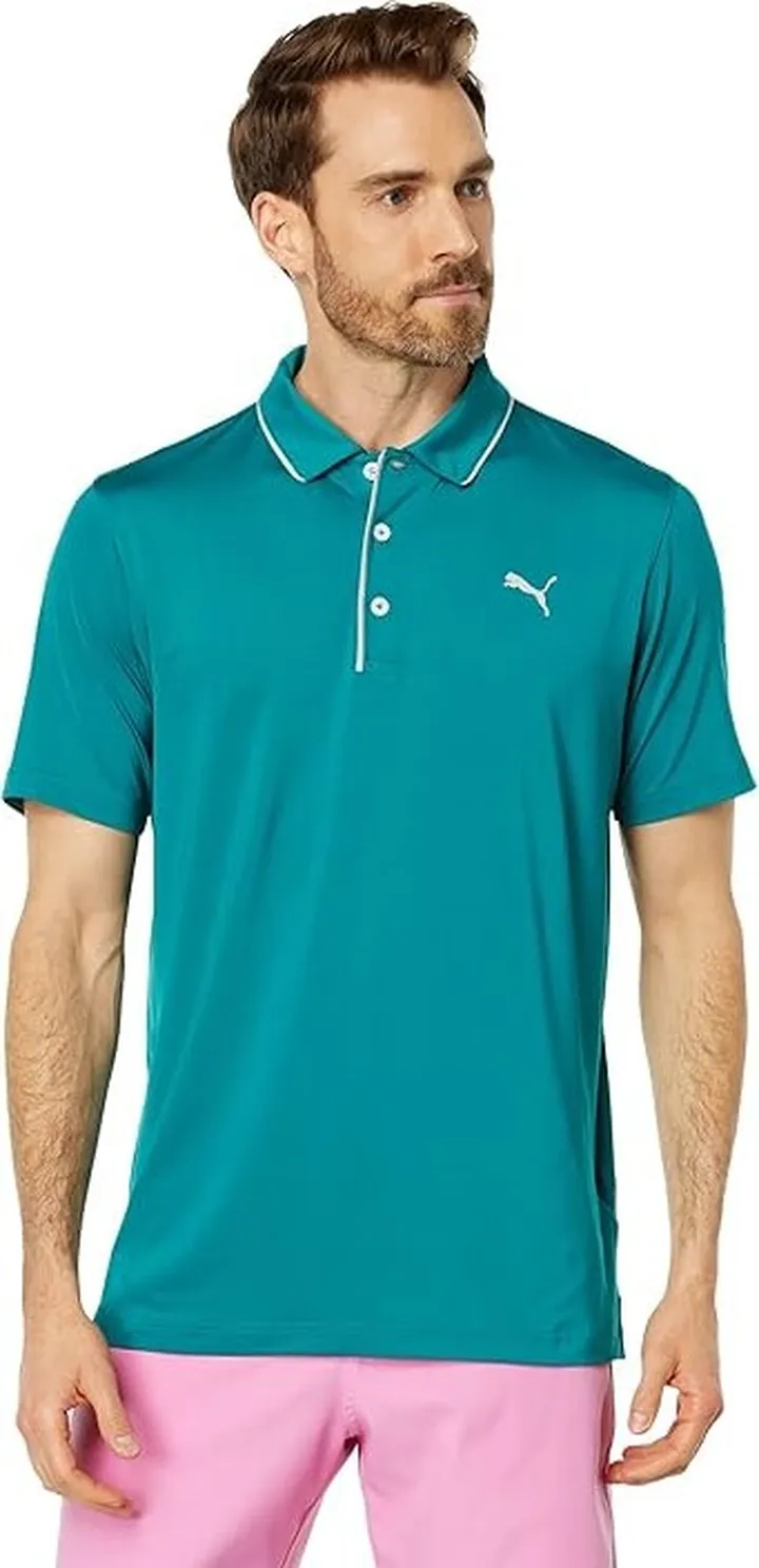 PUMA Golf MATTR Bridges Polo (Green Lagoon) Men's Clothing