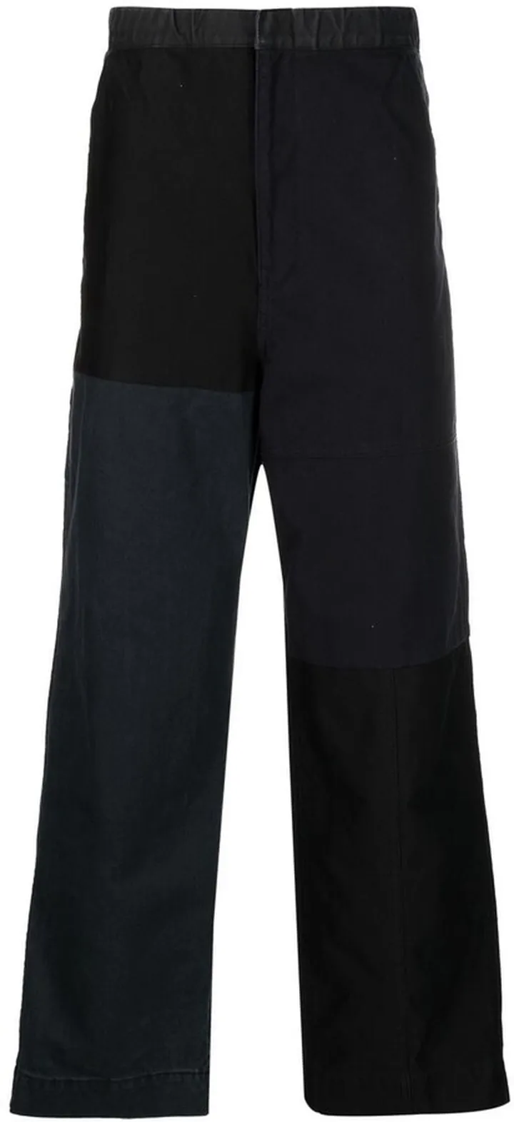 Patchwork-Design Straight-Leg Trousers