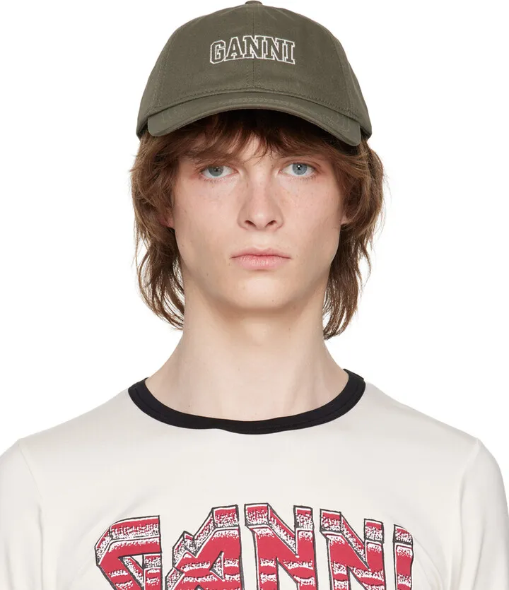 GANNI Khaki Software Cap