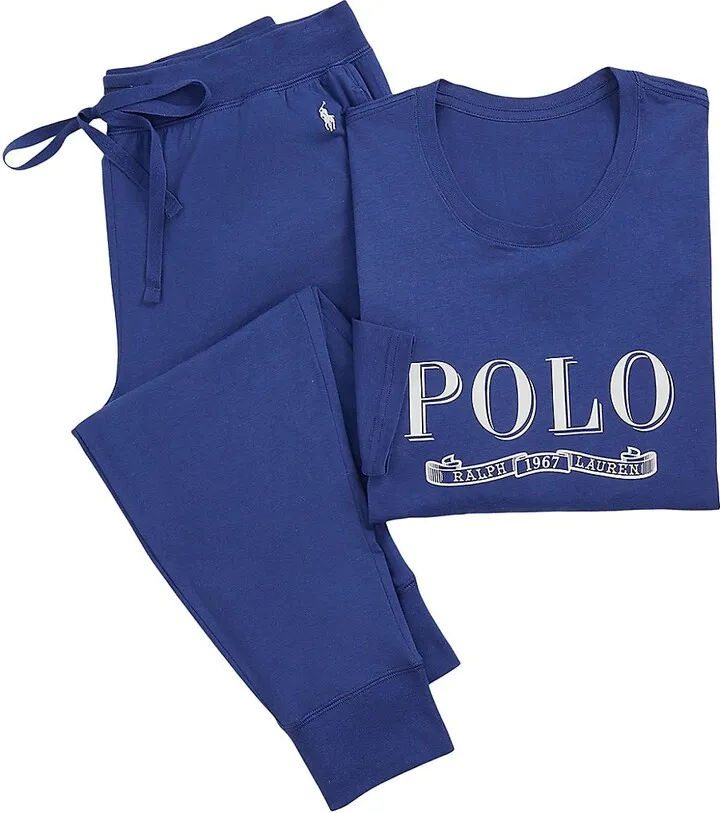 Logo Cotton-Blend Pajama Shirt & Pants Set