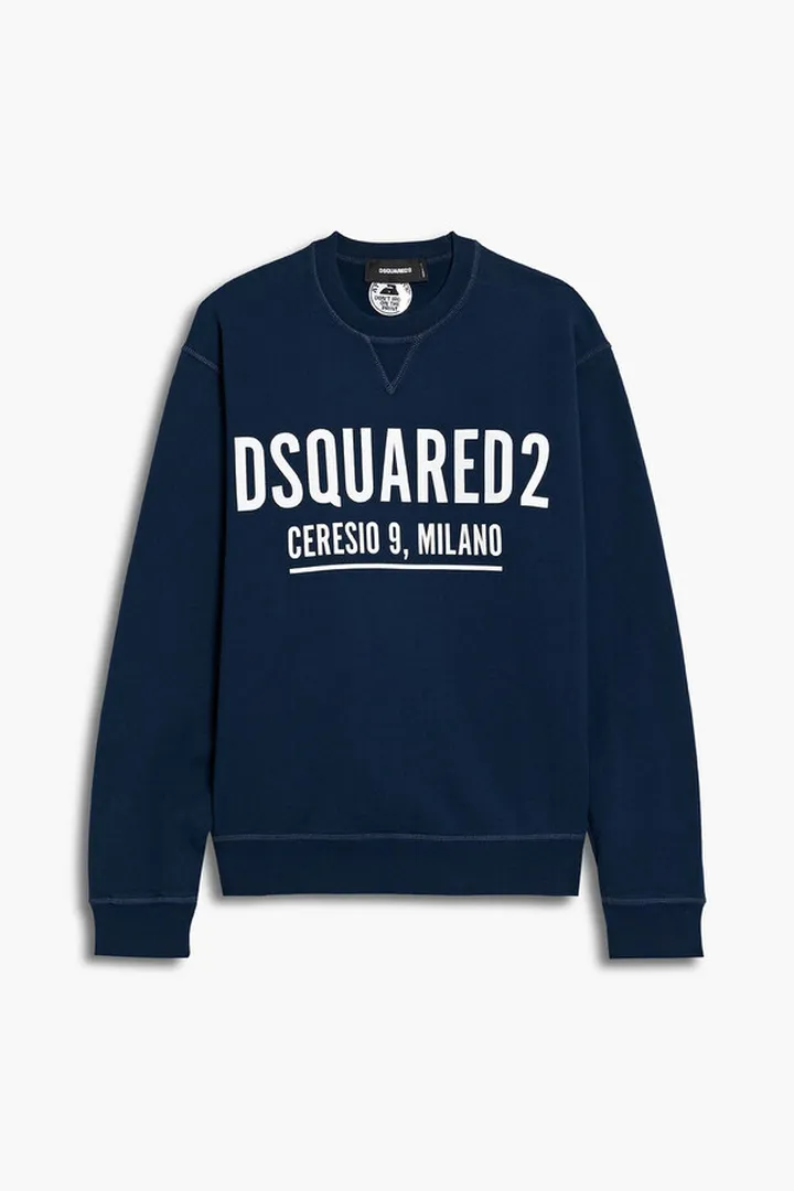 Printed cotton-fleece sweatshirt