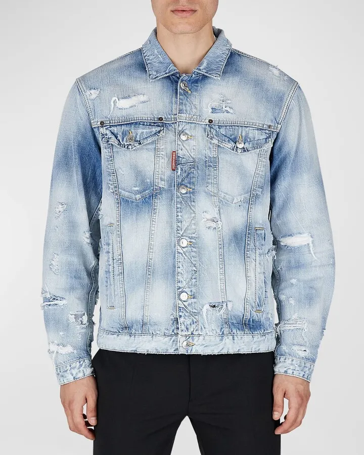 Men's Ripped Jean Jacket