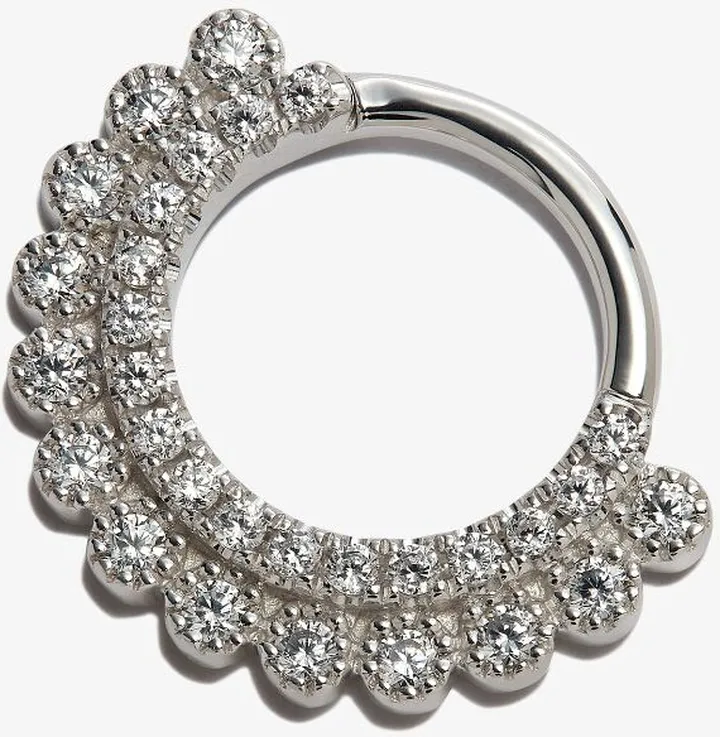 14K White Gold Apsara Cubic Zirconia Earring