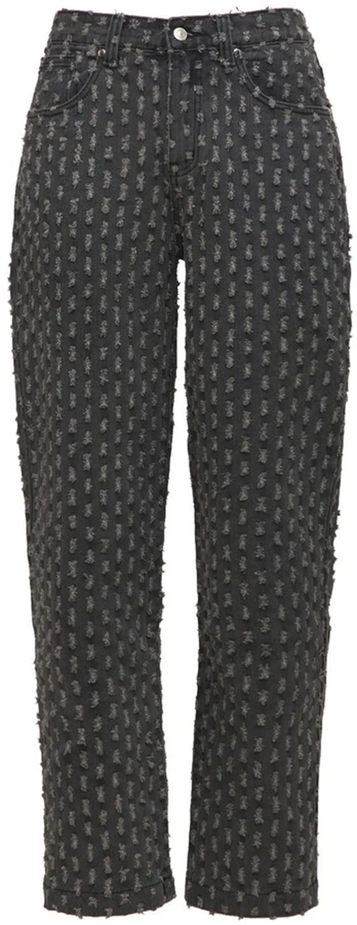 Distressed cotton denim jeans