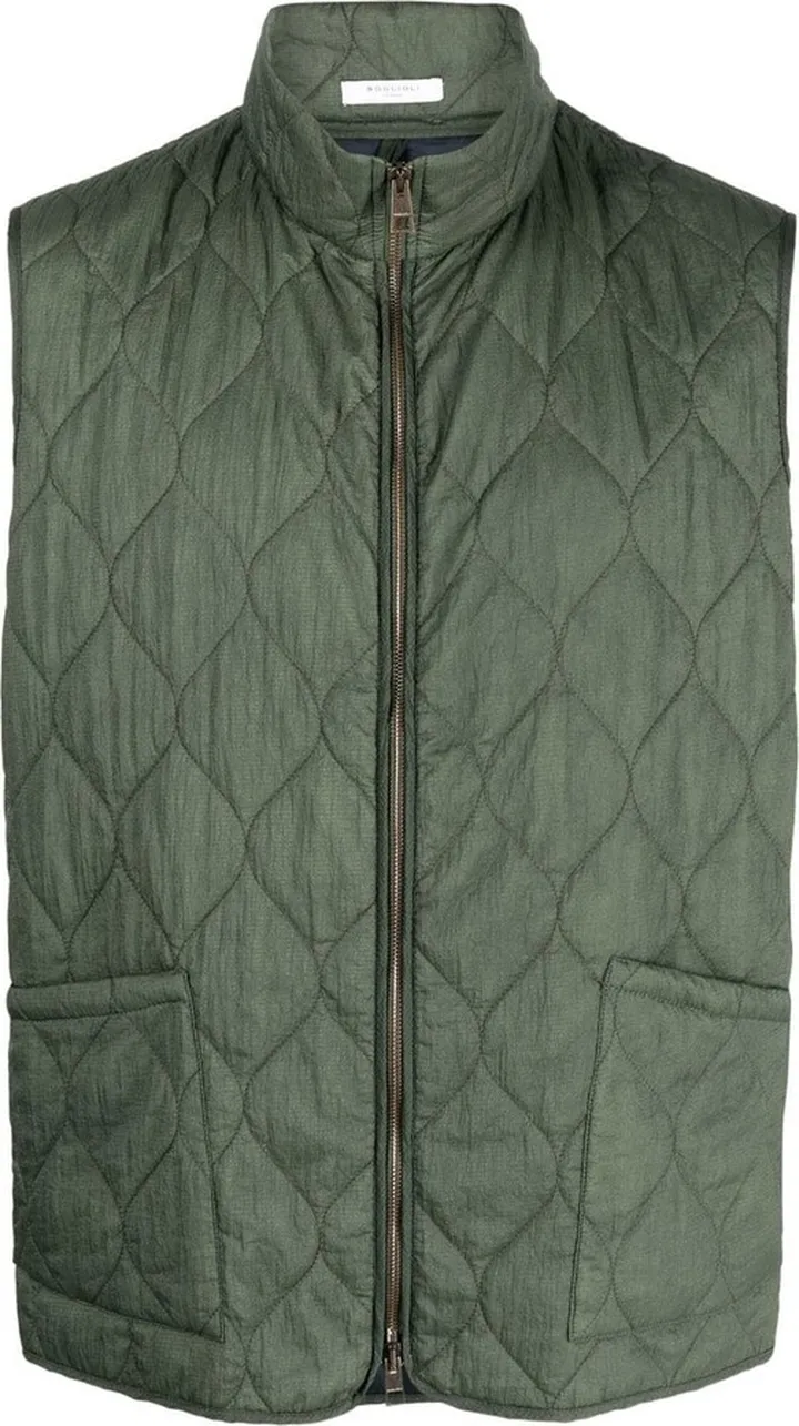 High-Neck Quilted Gilet