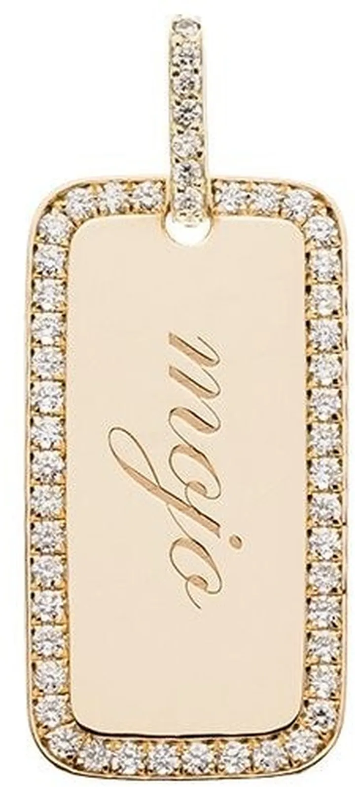 14kt yellow gold Mojo diamond tag charm
