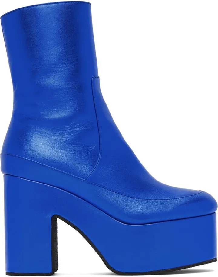 Dries Van Noten Blue Leather Boots