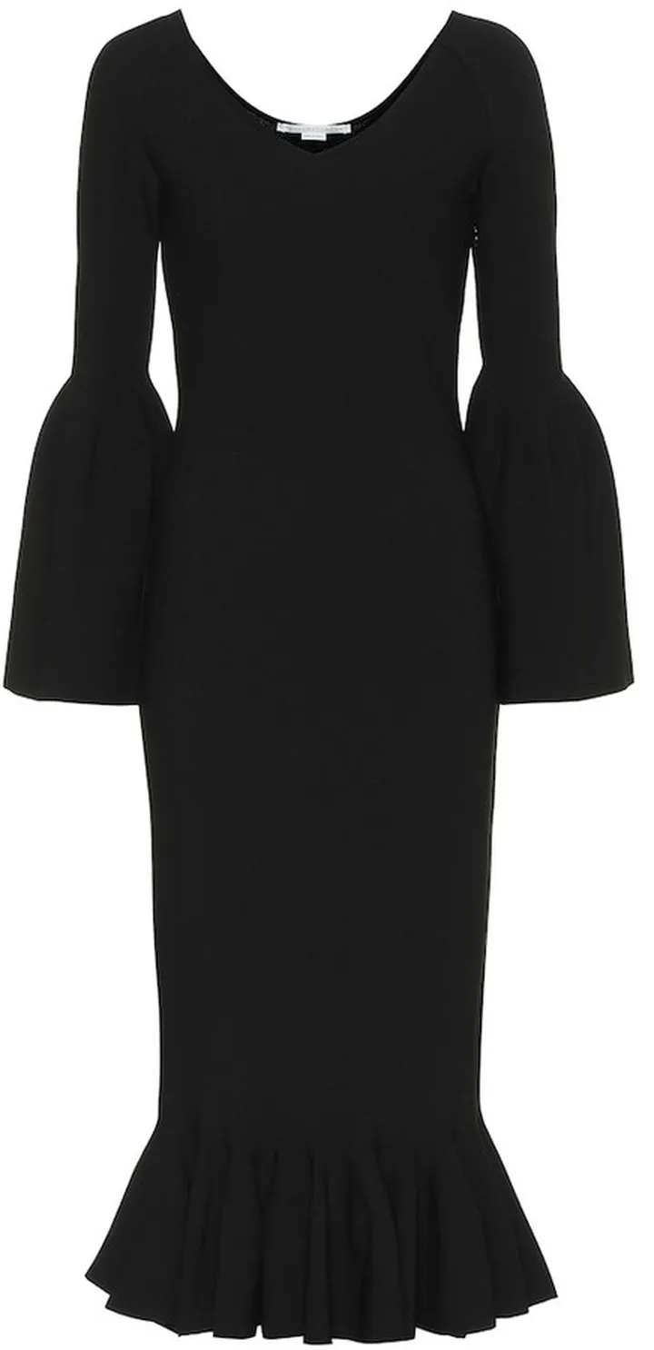 Ribbed-knit midi dress