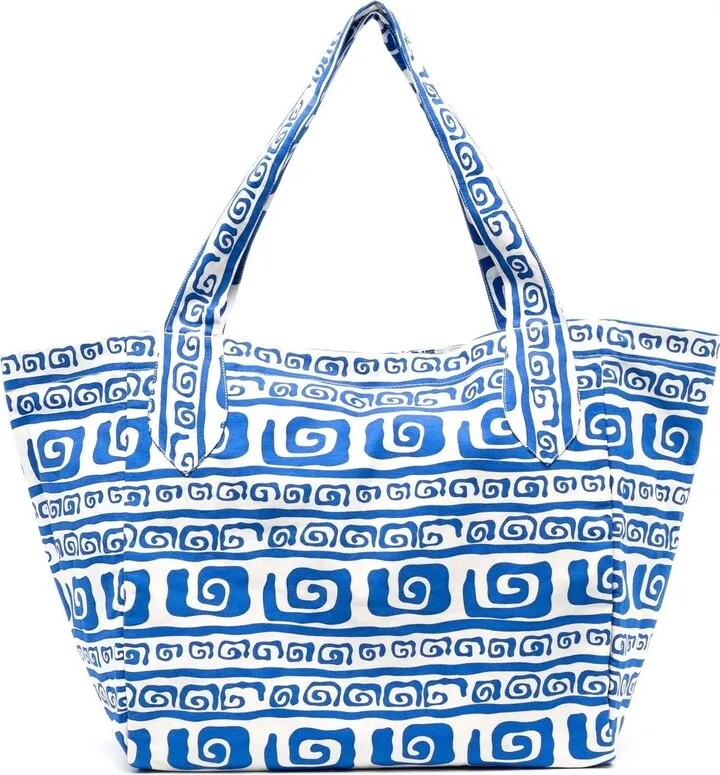 Geometric-Print Tote Bag