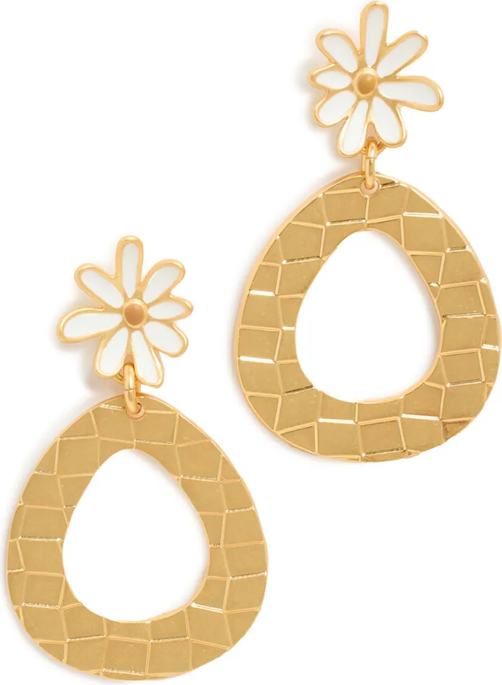 Madewell Checker Enamel Statement Earrings