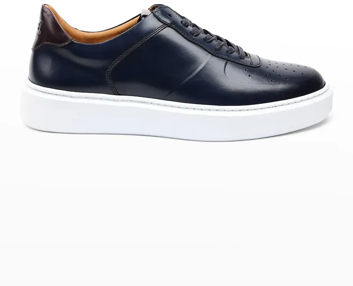 Men's Falcone Italian Leather Low-Top Sneakers