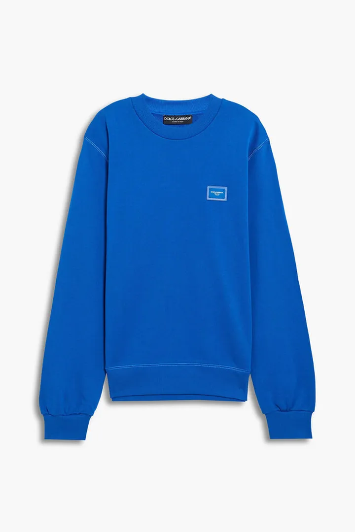 Logo-appliquéd French cotton-terry sweatshirt