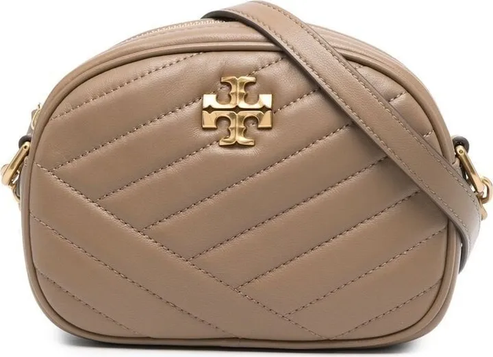 Brown Kira Chevron Leather Shoulder Bag