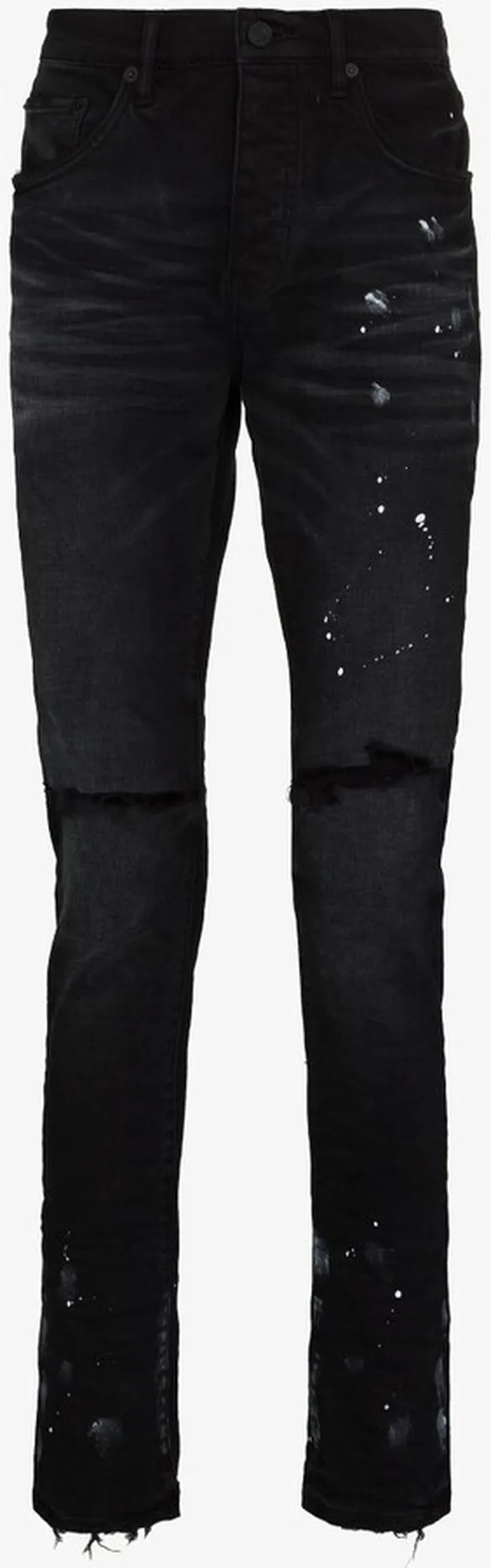 P001 Resin Knee Slit Skinny Jeans