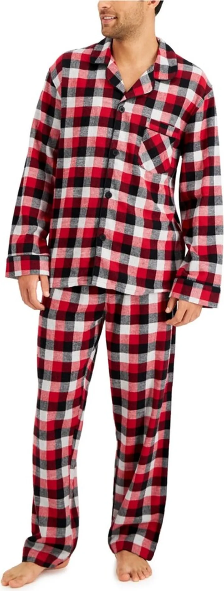 Hanes Men's Flannel Plaid Pajama Set