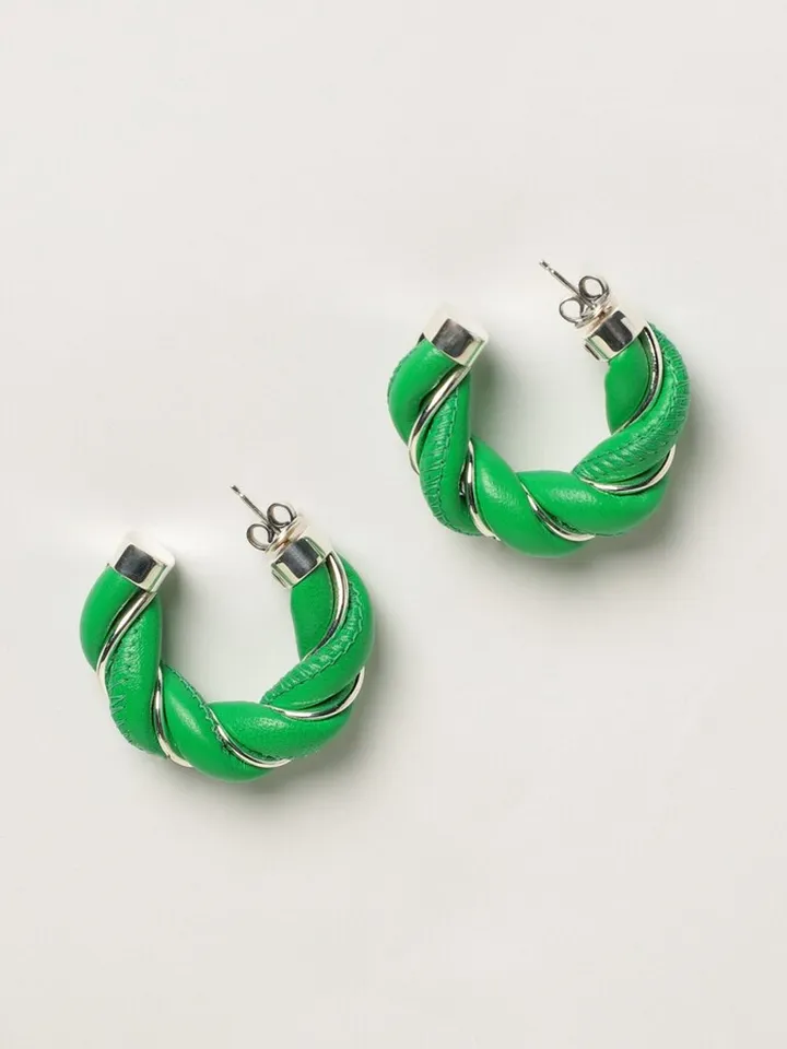 Bottega Veneta earrings with circles in woven nappa