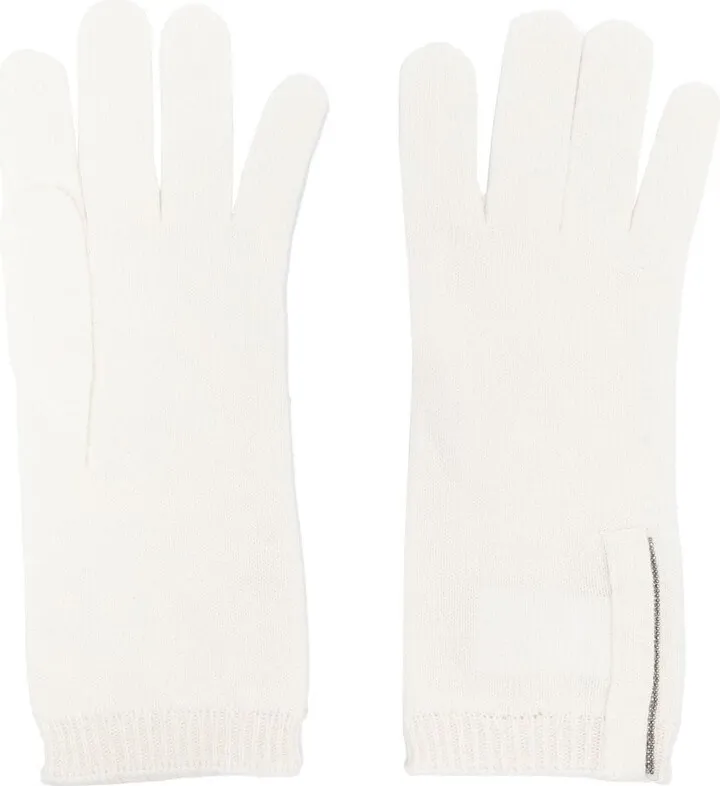 Monili chain-detail cashmere gloves