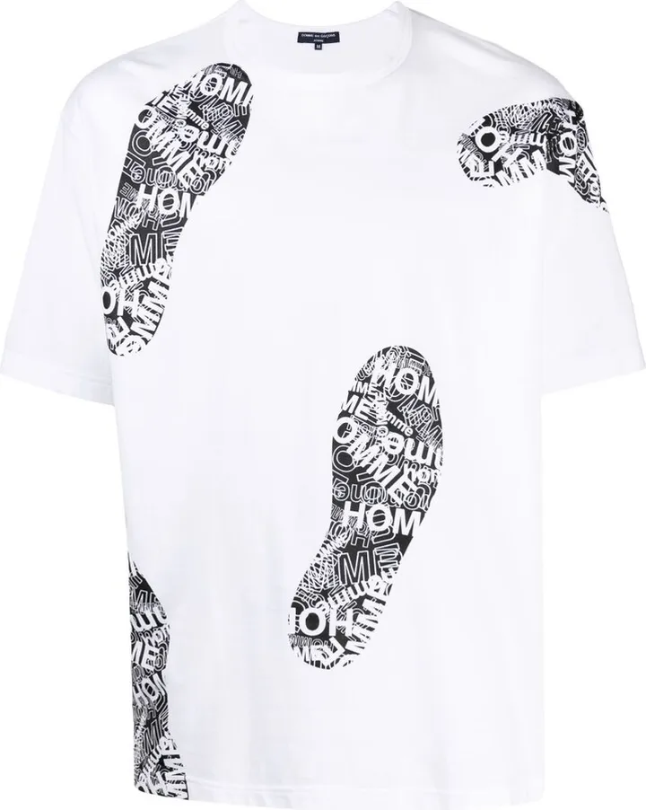 shoe-print cotton T-shirt