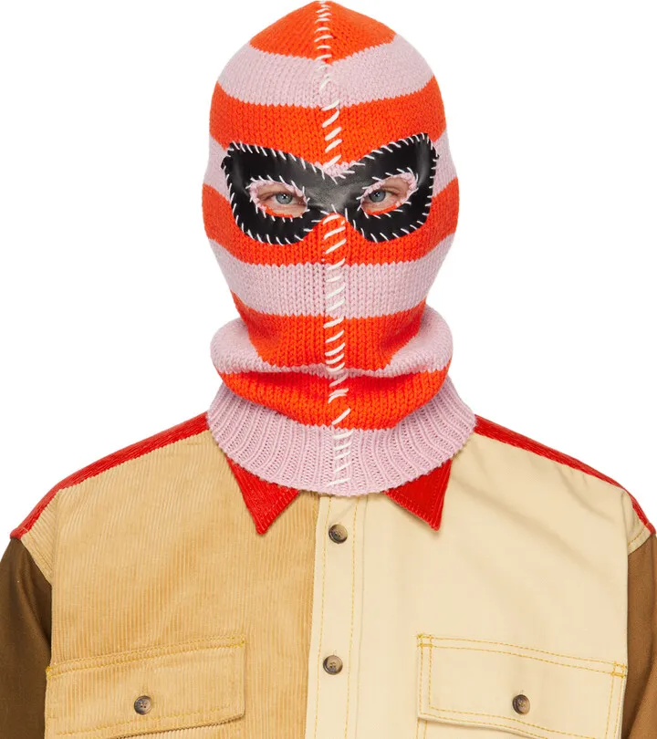Marni Orange & Pink Striped Balaclava