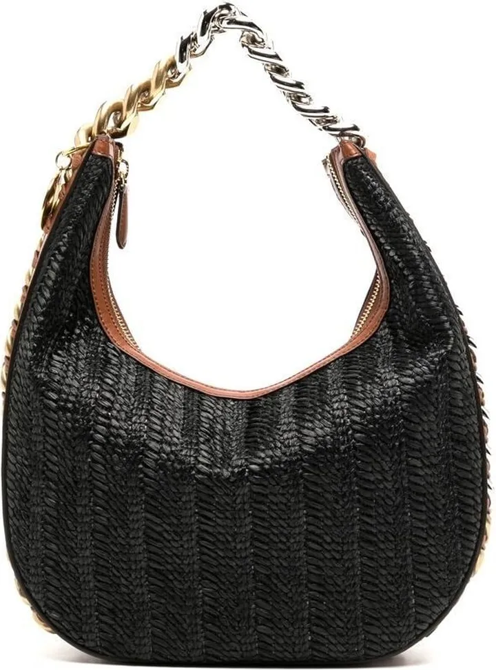 Woven Canvas Shoulder Bag