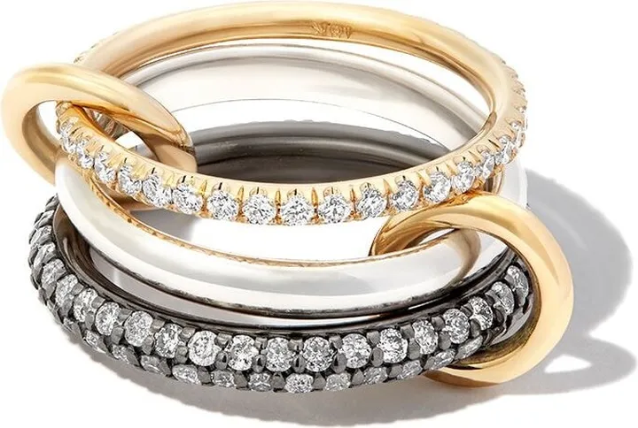 18kt Yellow Gold 3 Link Diamond Ring