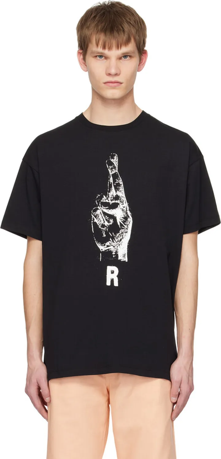 Raf Simons Black Printed T-Shirt