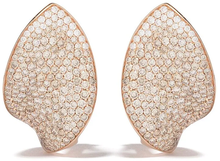 18kt rose gold Giardini Segreti champagne diamond studs