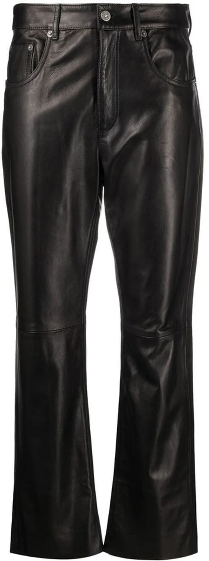 Straight-Leg Leather Trousers