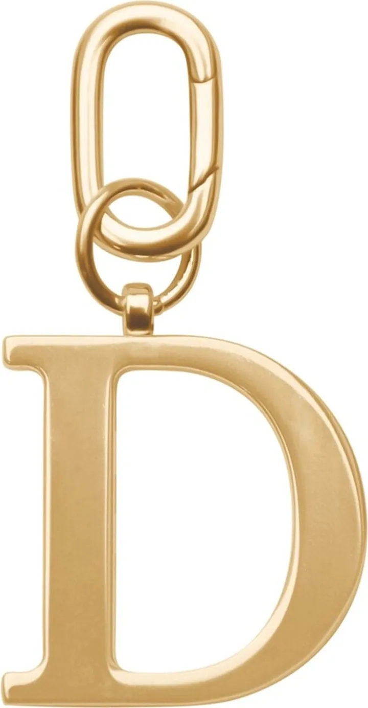 Johnny Loves Rosie - D - Gold Metal Letter Keyring