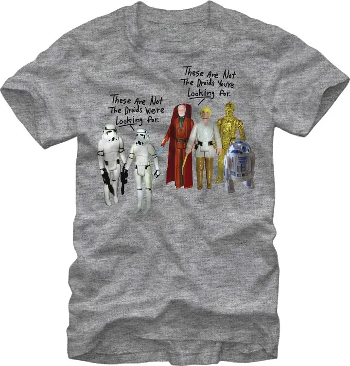 Men's Star Wars Action Figures Not the Droids T-Shirt - Athletic Heather - Large