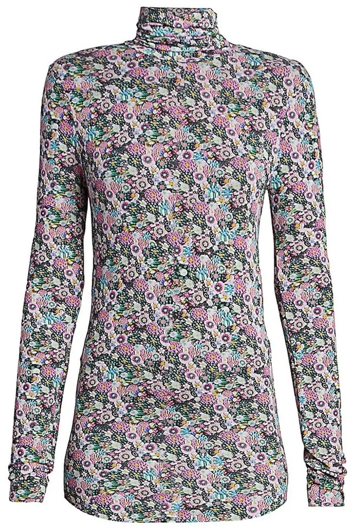 Joyela Floral Turtleneck Top