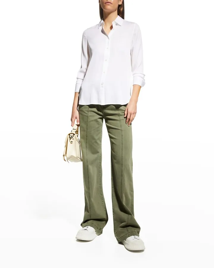 Brooklyn Seamed Wide-Leg Pants